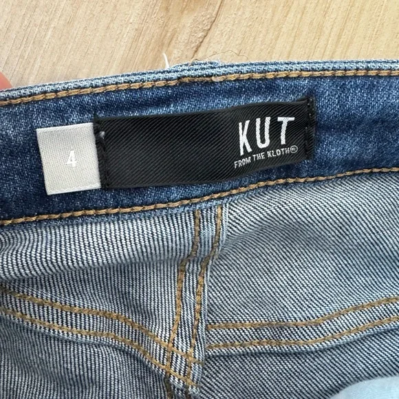 Kut from the Kloth Rachael Fab Ab Mom Jeans High Rise Distressed Raw Hem Sz 4 - Picture 4 of 13